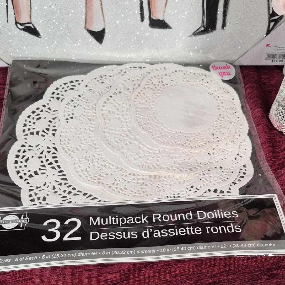 Multipack Round White Doilies - Elegant Table Lace (32 Pack) NEW 2179